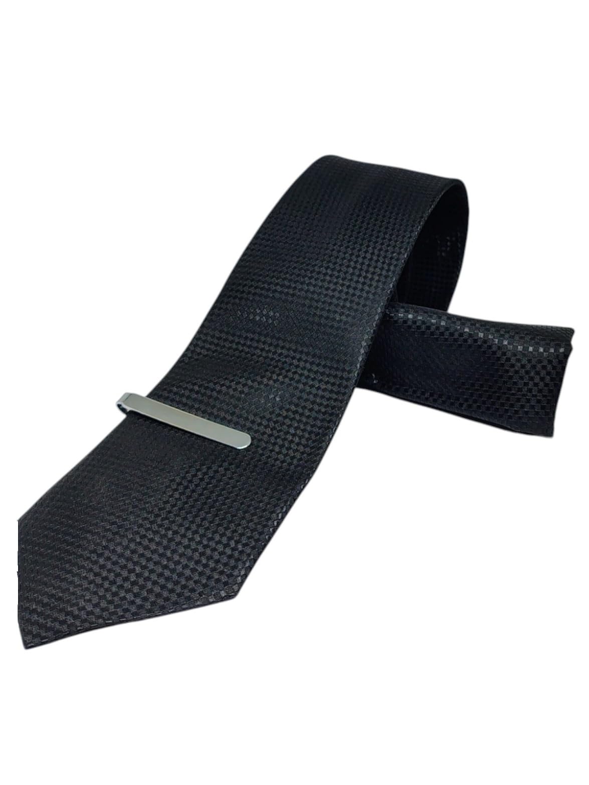 FashMade Italian Microfibre Tie & Pocket Square Combo with Silver Brass TiePin | 2.75 Inch Broad Tie | 10x10 inch Pocket Square TP-06-image-30