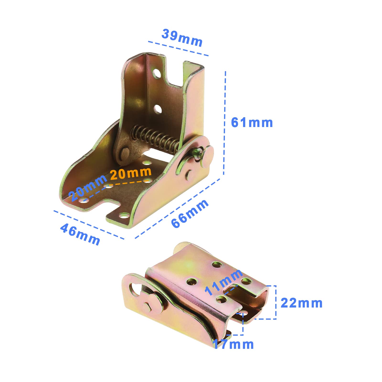 EMSea 4Pcs Foldable Support Bracket Replacement Metal Support Frame-self-Locking Hinges Accessories for Furniture Legs Sofas Tables Colourful - Image 3