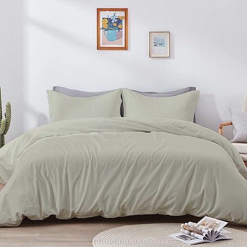 Miniatura 1 de Hotel Luxury - Juego de funda de edredón de 800 hilos de algodón egipcio de fibra larga tamaño King de 120 x 98 pulgadas, cierre de cremallera