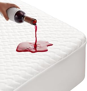 MEREZA Waterproof Mattress Protector Single Size with 40cm Extra Deep Fitted Skirt Bed Cover, Ultra Cooling Bamboo Mattres...