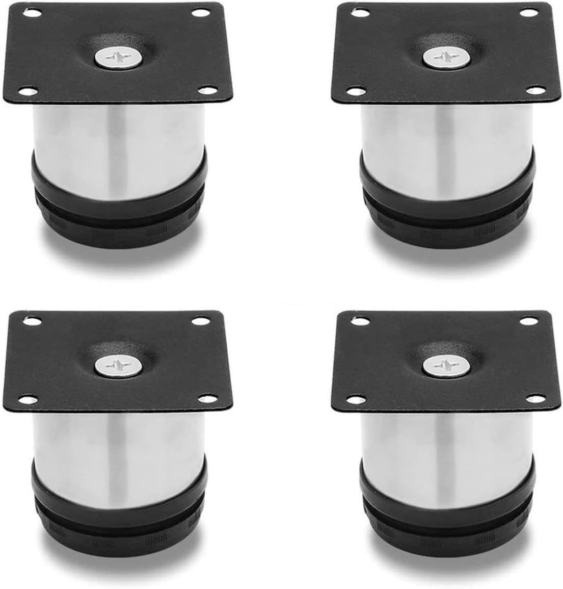 Set of 4 Replacement Sofa Legs Kitchen Cabinet Adjustable Feet Cabinet Feet Table Leg Round Furniture Leg 0-15mm for DIY Furniture,80mm(3.15in) ()