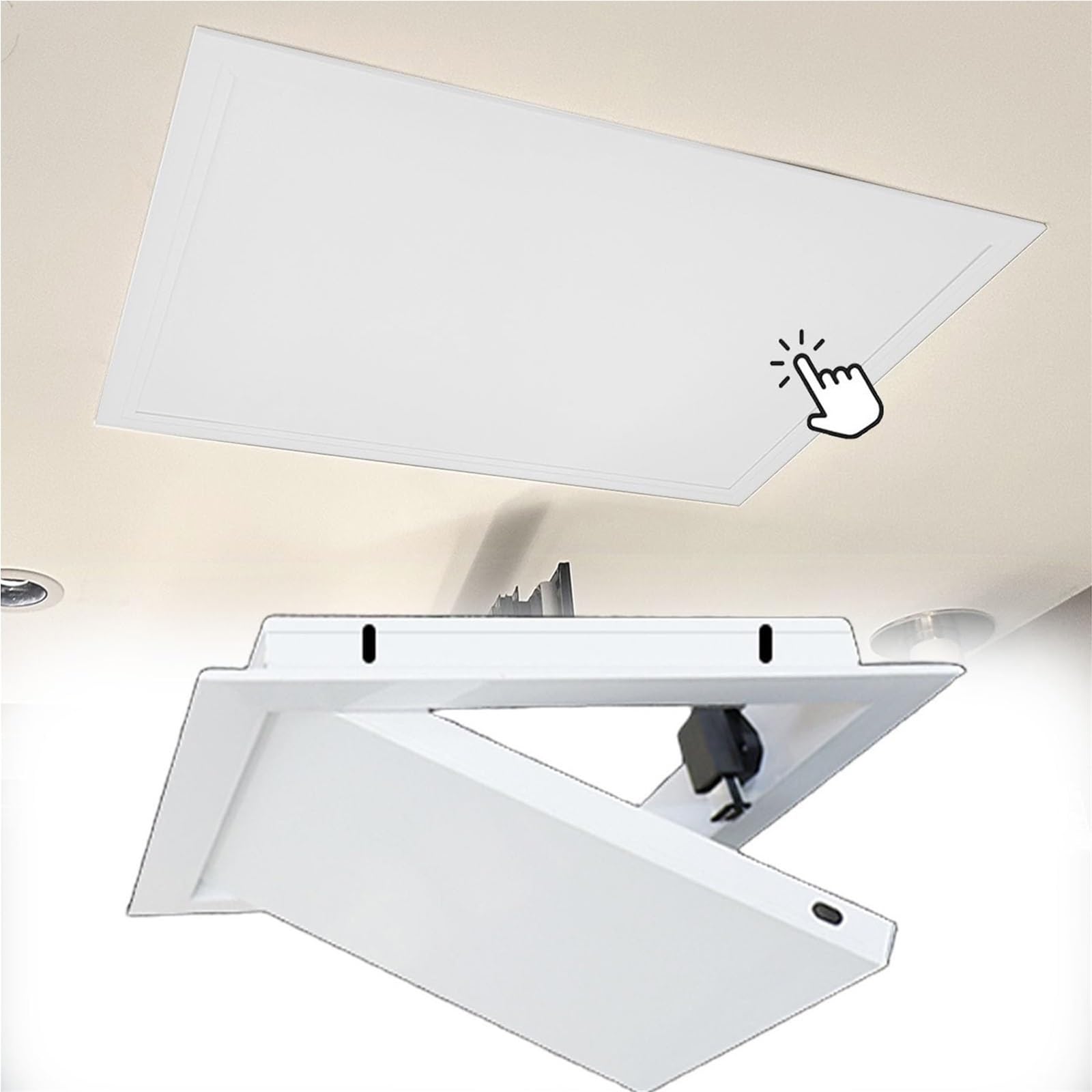 Generico Soffitto Botola Ispezione, Botola Ispezione Mansarda Metallo, per Uso residenziale e Commerciale, Installazione incorporata, Chiusura a Scatto Porta di(Bianco,22x16in(55x40cm))