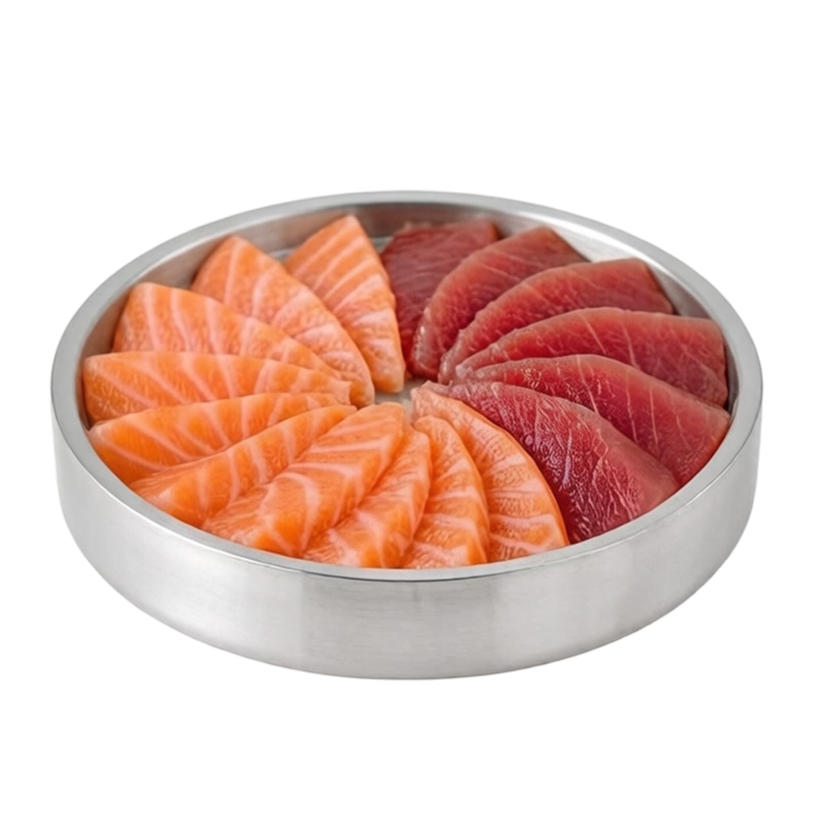 ZEPFJHE Stainless Steel Ice Pan for Delicate Food Arrangement Comfortable Design Prevents Dampness Perfect for Buffets and Social Incidents Ice Tray for Sushi