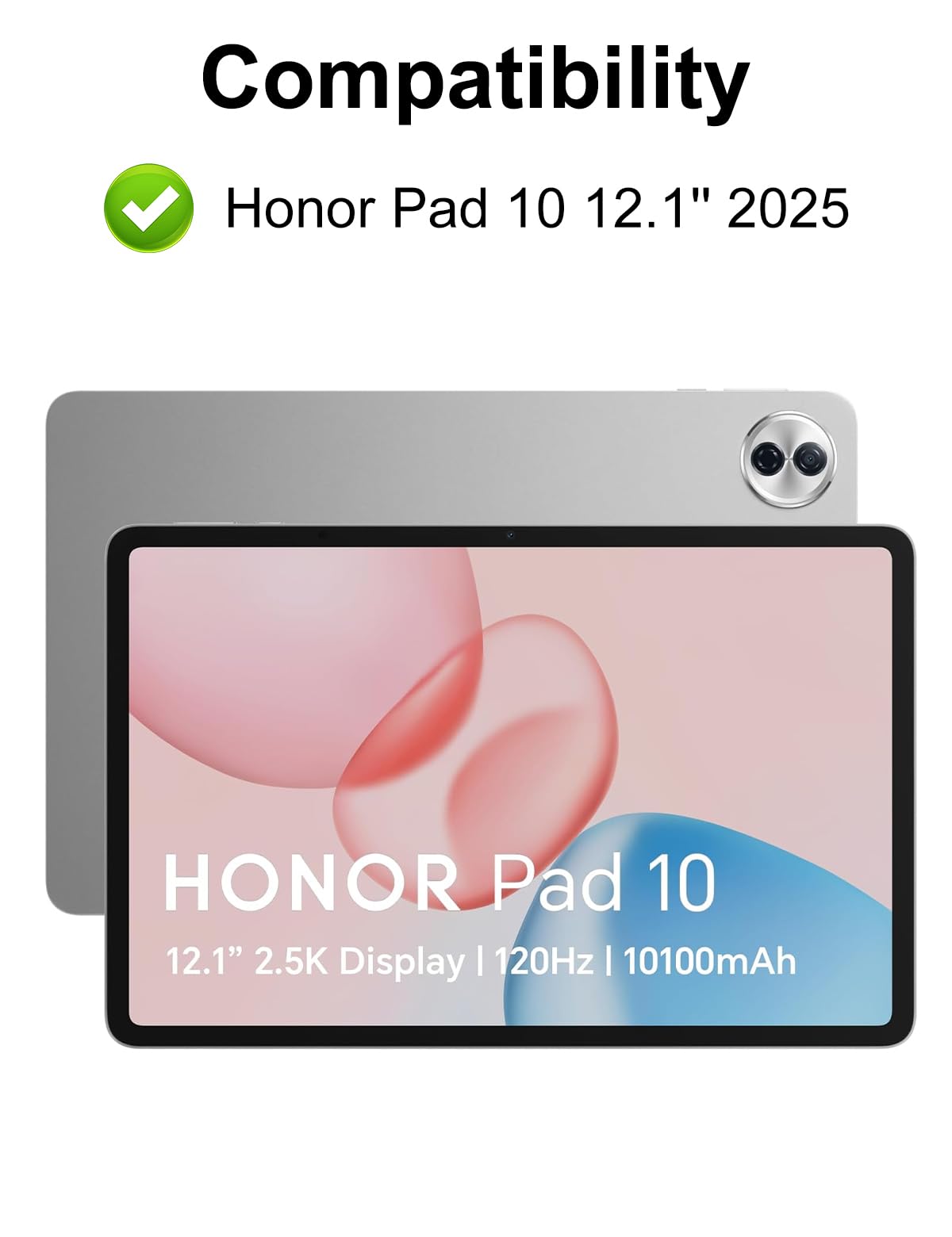 FOGARI Etui klawiaturowe do Honor Pad 10 WiFi Tablet 12,1" 2025 | AZERTY Francuska podświetlana klawiatura magnetyczna klawiatura bezprzewodowa Bluetooth do Honor Pad 10 2025 12.1", czarna
