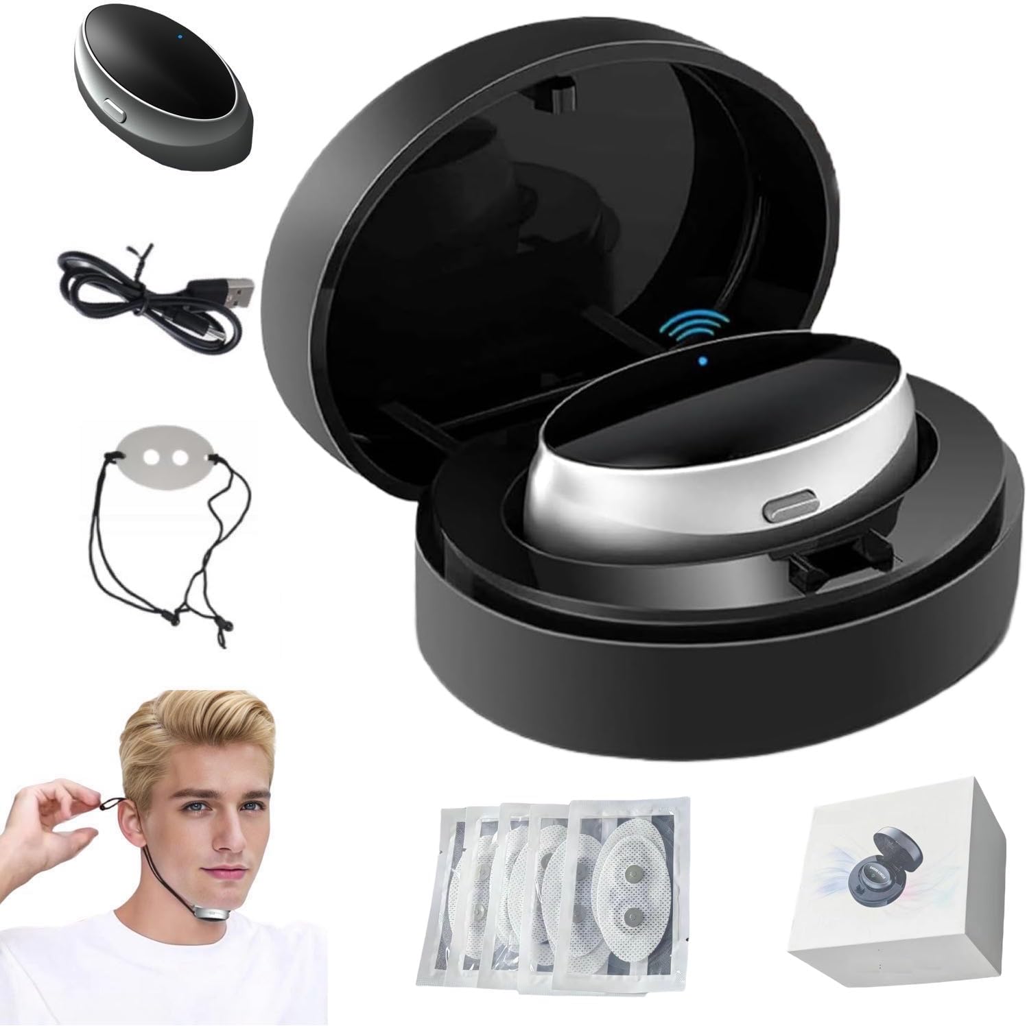 Z3 Pro Anti Snoring Device,Z3 Pro Snoring Solution with 3 Adjustable Levels,Portable Sleep Device for Improved Sleep Soundly (1 Set with 10 Patches)