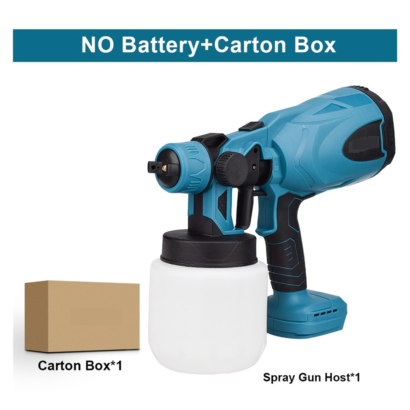 Aerografo per Verniciare, Pistola a spruzzo elettrica portatile da 800 ml spruzzatore di vernice senza fili spruzzatore di vernice elettrico for uso domestico compatibile con batteria da 18 V(No Batte