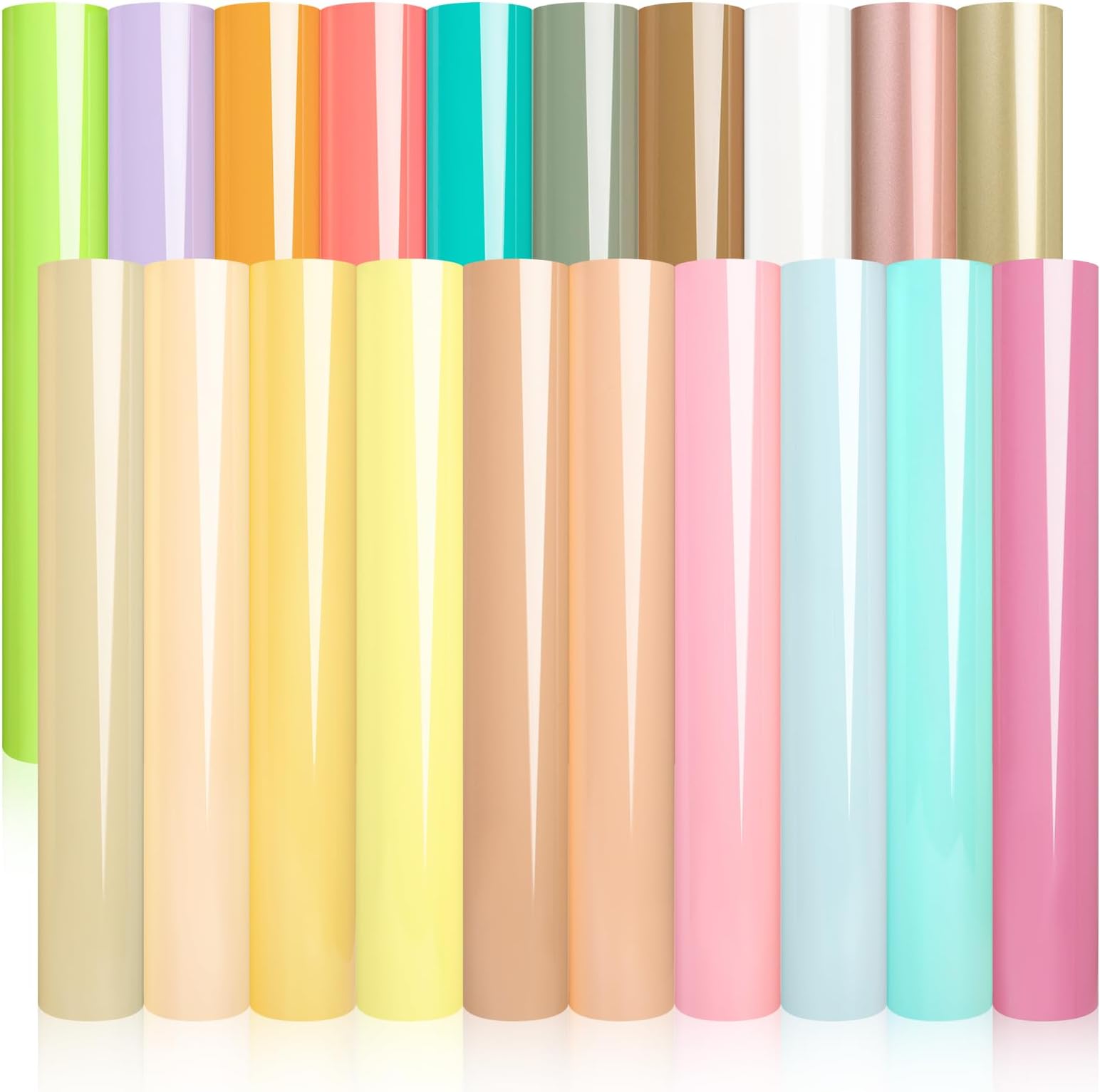 WRAPXPERT Pastel HTV 20 Packs Heat Transfer Vinyl Bundle,Boho Color Iron on Vinyl for Clothing 12 X 10in Neutral Tone HTV Pastel Pink/Lilac/Cream Vinyl Sheets