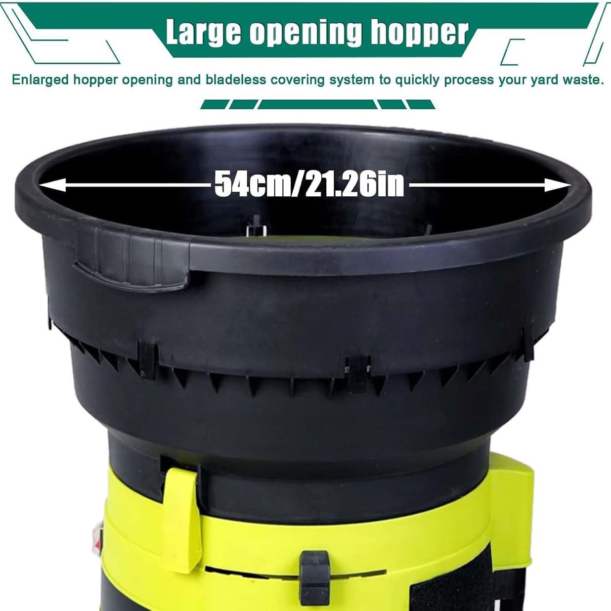 Trituradora de jardín portátil de 2500 W, trituradora de hojas eléctrica con bolsa de recogida de 50 L y ruedas, diámetro de corte de 54 mm, para desechos de setos y arbustos
