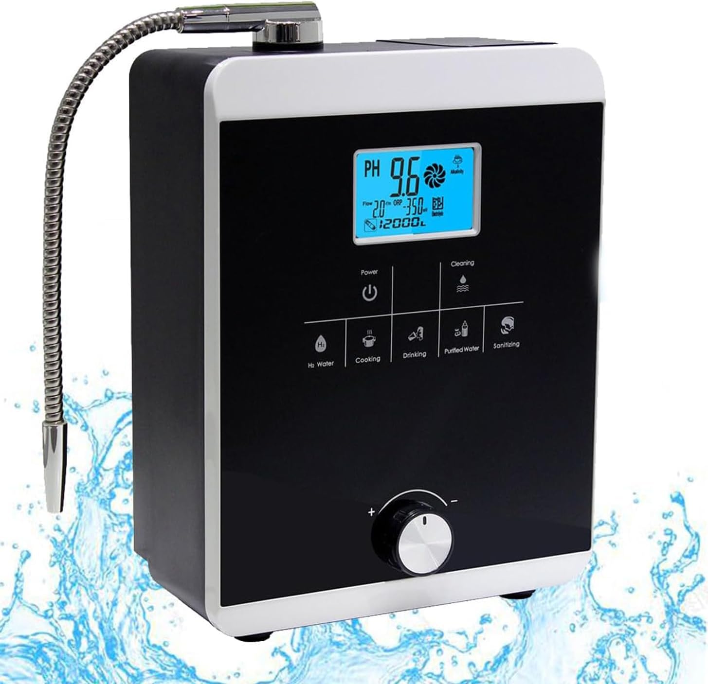 Home Alkaline Water Ionizer Water Purifier Machine pH 2.8~11 Acidic Alkaline Water Machine TDS: 50~1200mg/L Auto-Cleaning Water Ionizer