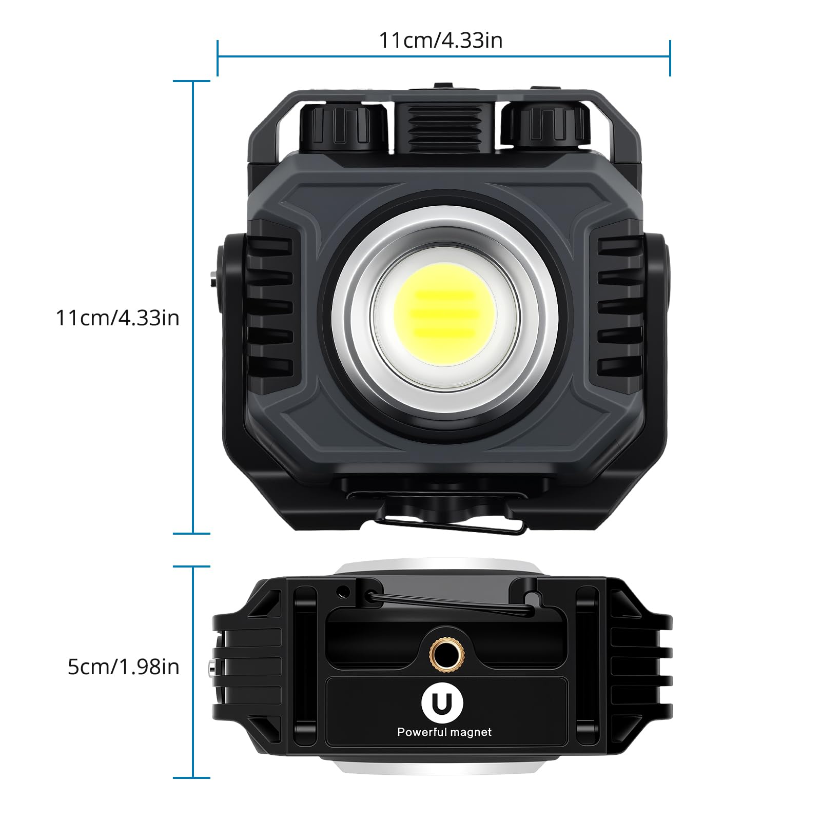 AUTOUTLET LED Arbeitsleuchte, 1500LM Campinglampe Powerbank Akku Lampe 5000mAh, 3 Lichtmodi - Flutlicht/Scheinwerfer/Rotlicht, IP65 Wasserdicht, Magnet & 360° Drehbar, für Werkstatt Camping(2 Stück)