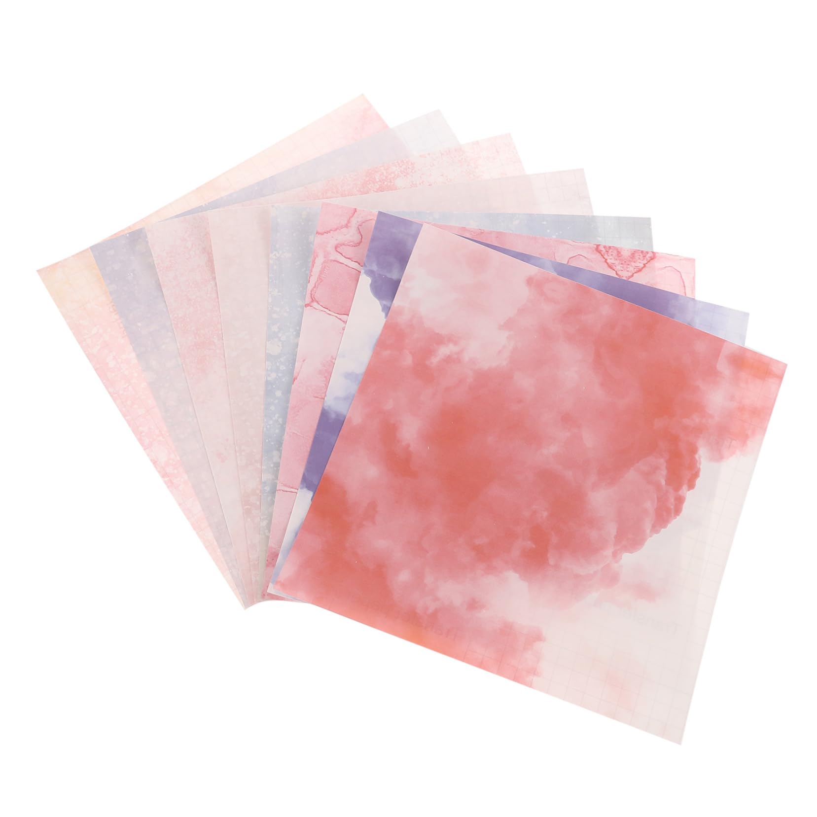 Feuilles de Transfert à Chaud 8pcs Film Thermocollant pour Vêtements et Décoration Aquarelle Pet Couleur Aléatoire