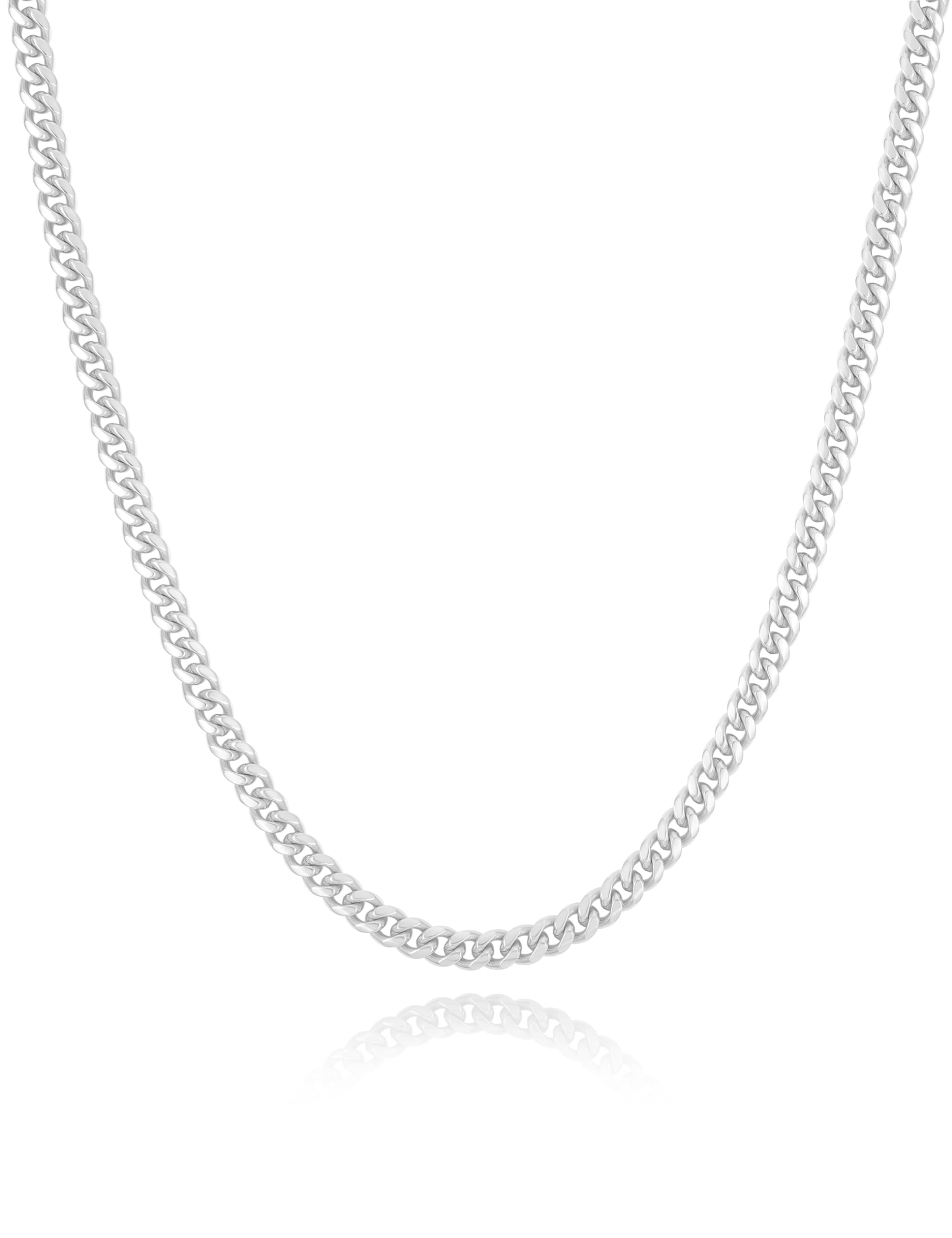 MOLAYES Solid 925 Sterling Silver 3.5/5/7/10mm Cuban Link Curb Chain Necklace for Men Women 925 Sterling Silver Chain 16-30 Inches Made in Italy