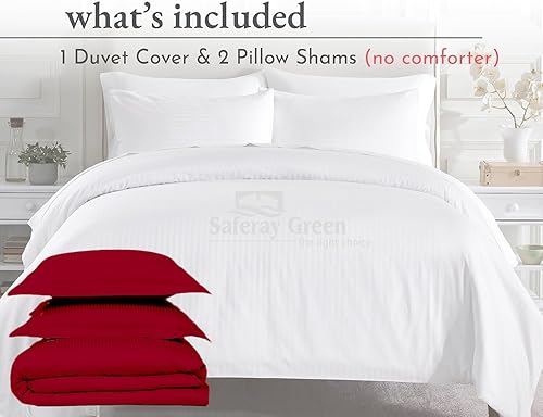 Miniatura 88 de Juego de funda de edredón tamaño King 100% algodón egipcio transpirable Funda de edredón con cierre de cremallera y lazos en las esquinas 600