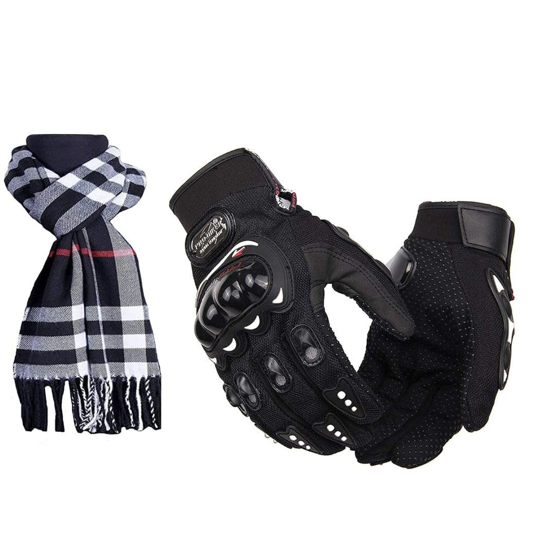 Leather Gloves for Men Women Winter Bike Cycling Riding Driving Motorcycle Gym Sports Warm Snow-Proof Anti-Slip with Protective Hand Lining with Muffler Combo-image-13