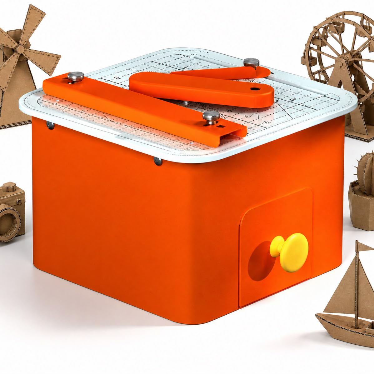 Taglierina per Cartone per Bambini, Utensile da Taglio Sicuro per Bambini con Lama Nascosta E Interruttore di Sicurezza, Strumento Creativo STEM per Modelli 3D E Progetti Scolastici
