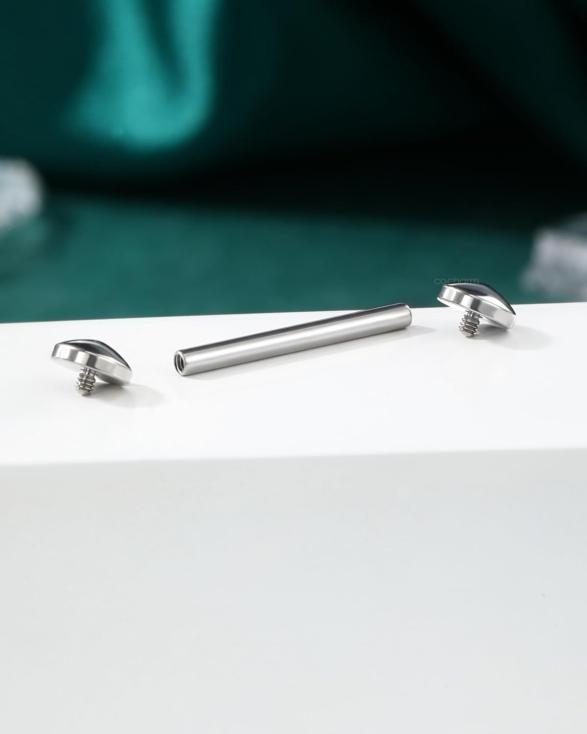 COCHARM G23 Titanium Tongue Rings 14g Flat Top Tongue Ring for Women Men Surgical Steel Tongue Piercing Jewelry Internal Threaded Nickel Free Tongue Bar 16mm Tongue Barbell
