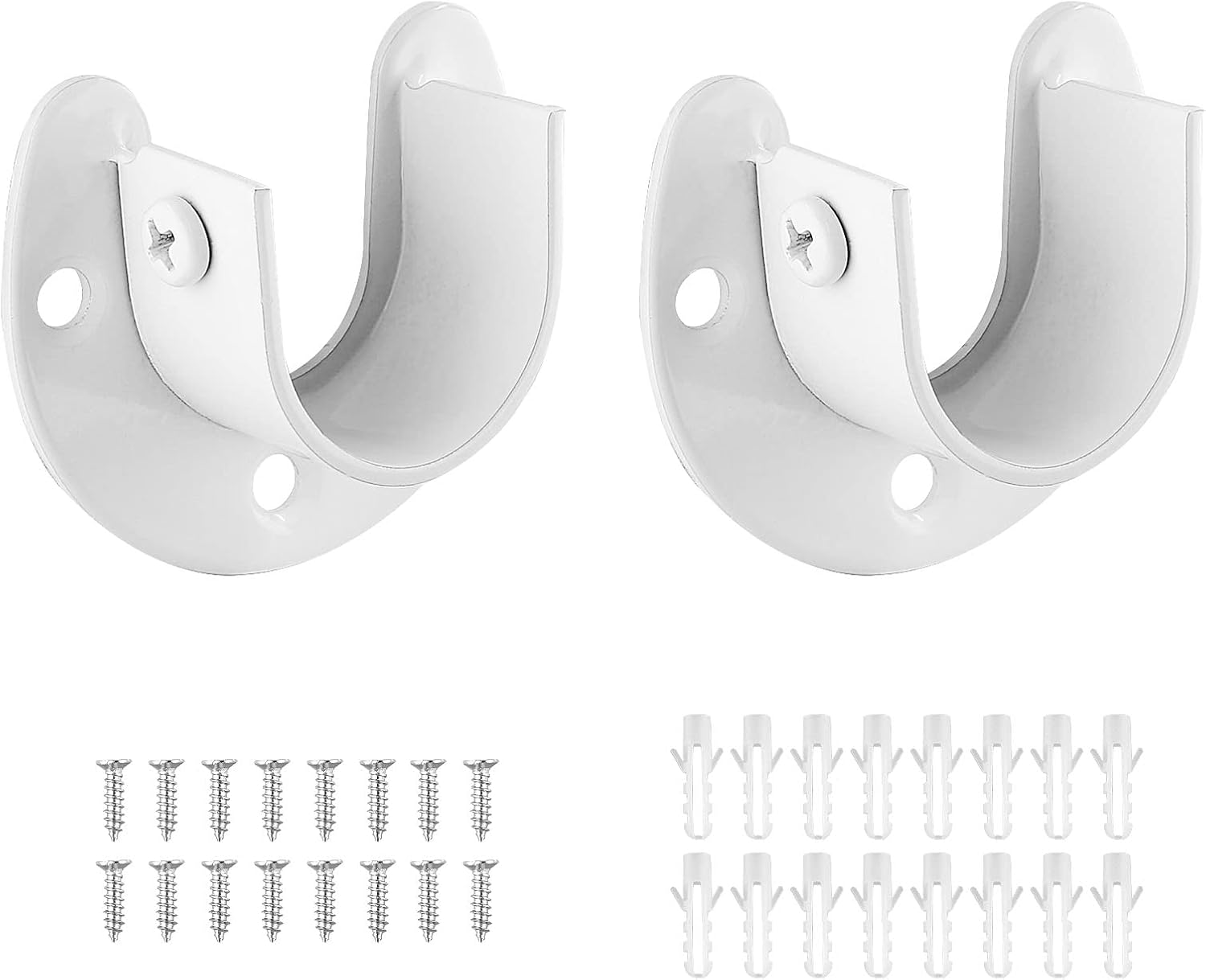 Suiwotin 2 Packs Stainless Steel Closet Rod End Supports 1