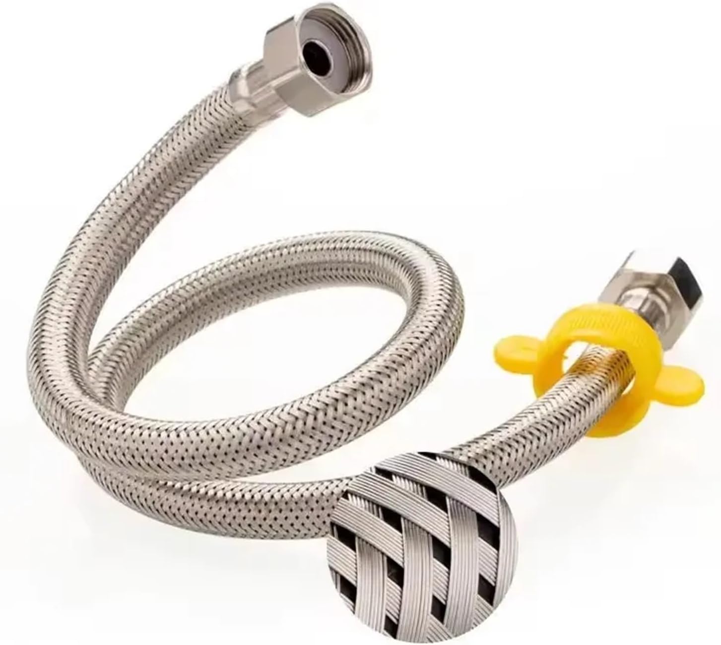 1/2 inch and cold water faucet inlet hose 304 stainless steel faucet braided water pipe water heater metal hose(C,80cm)