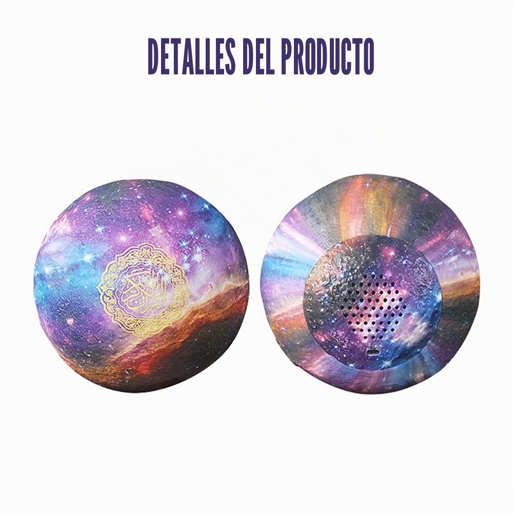Quran Lámpara de Luna, Altavoz Bluetooth Smart Touch, Luz nocturna 3D, luz de luna 3D, lámpara de noche LED, 7 colores, cambio de color, lámpara de mesita de noche (B)