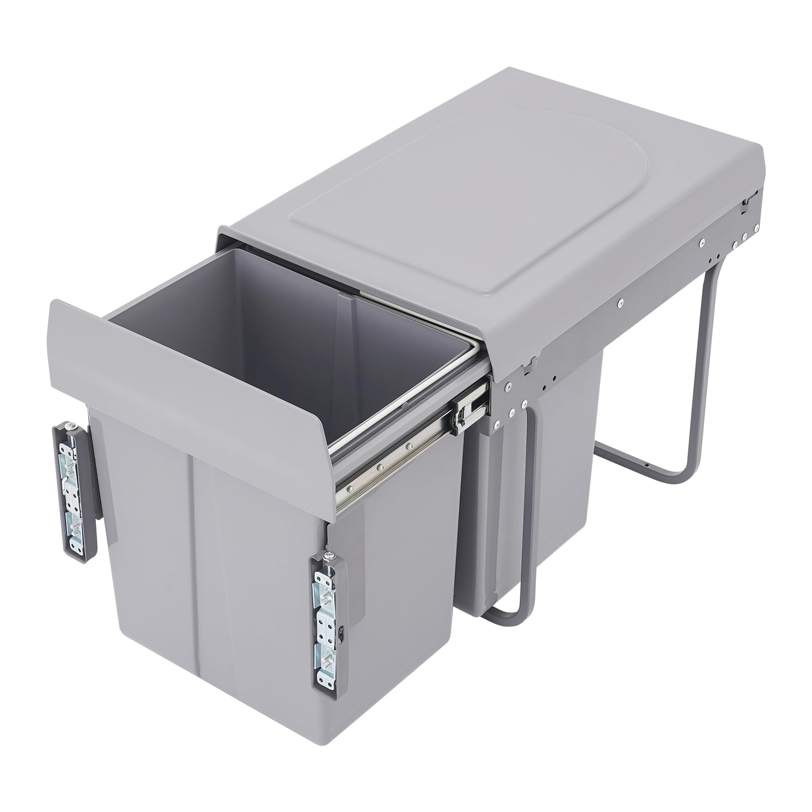 Cubo de basura extraíble para cocina, 2 compartimentos, armario de cocina, 2 x 20 L, sistema de separación de basura para el hogar, restaurante