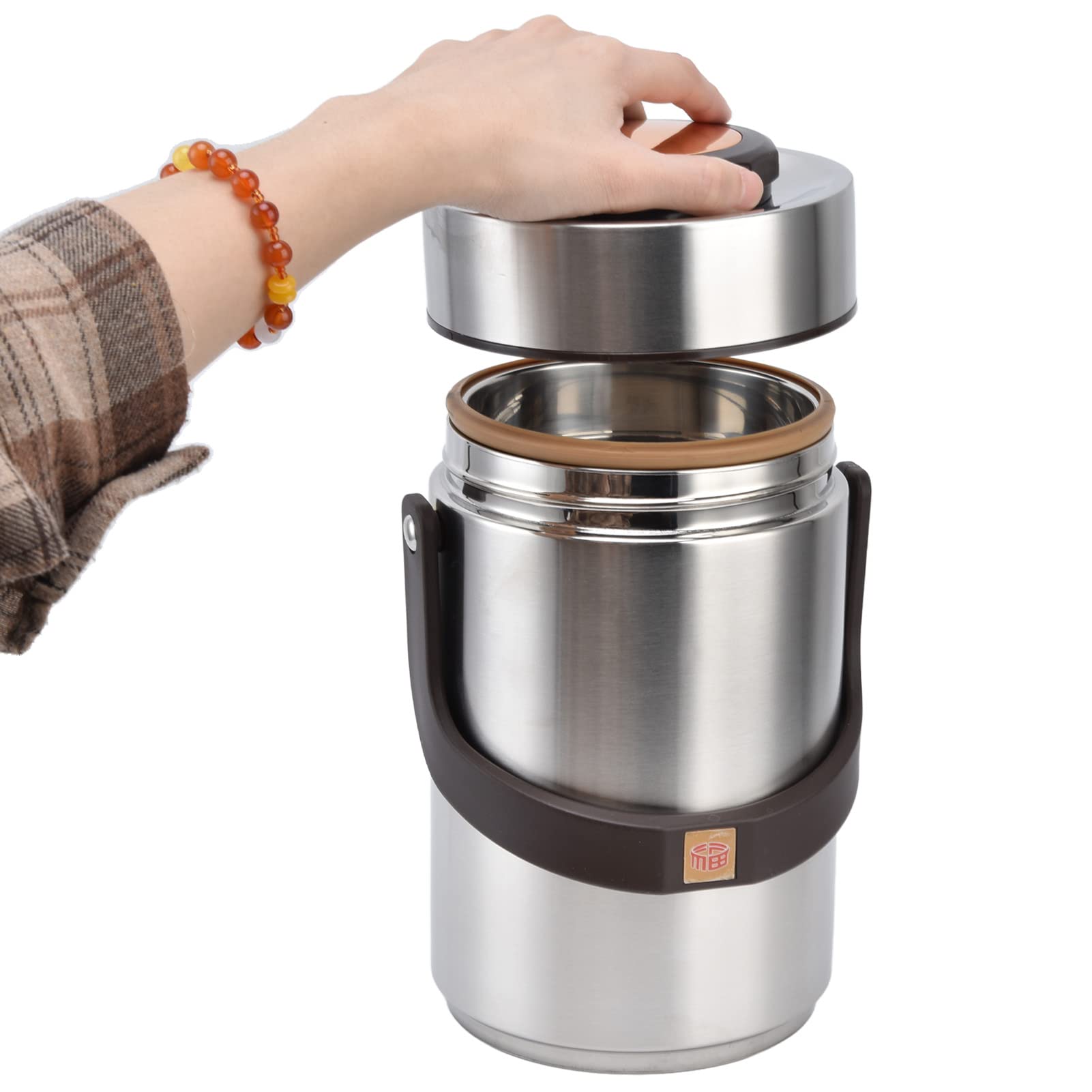 Fiambrera térmica de acero inoxidable 304 de 2300 ml, tarro de alimentos aislado para comidas calientes o frías, contenedor portátil de almuerzo Bento al vacío