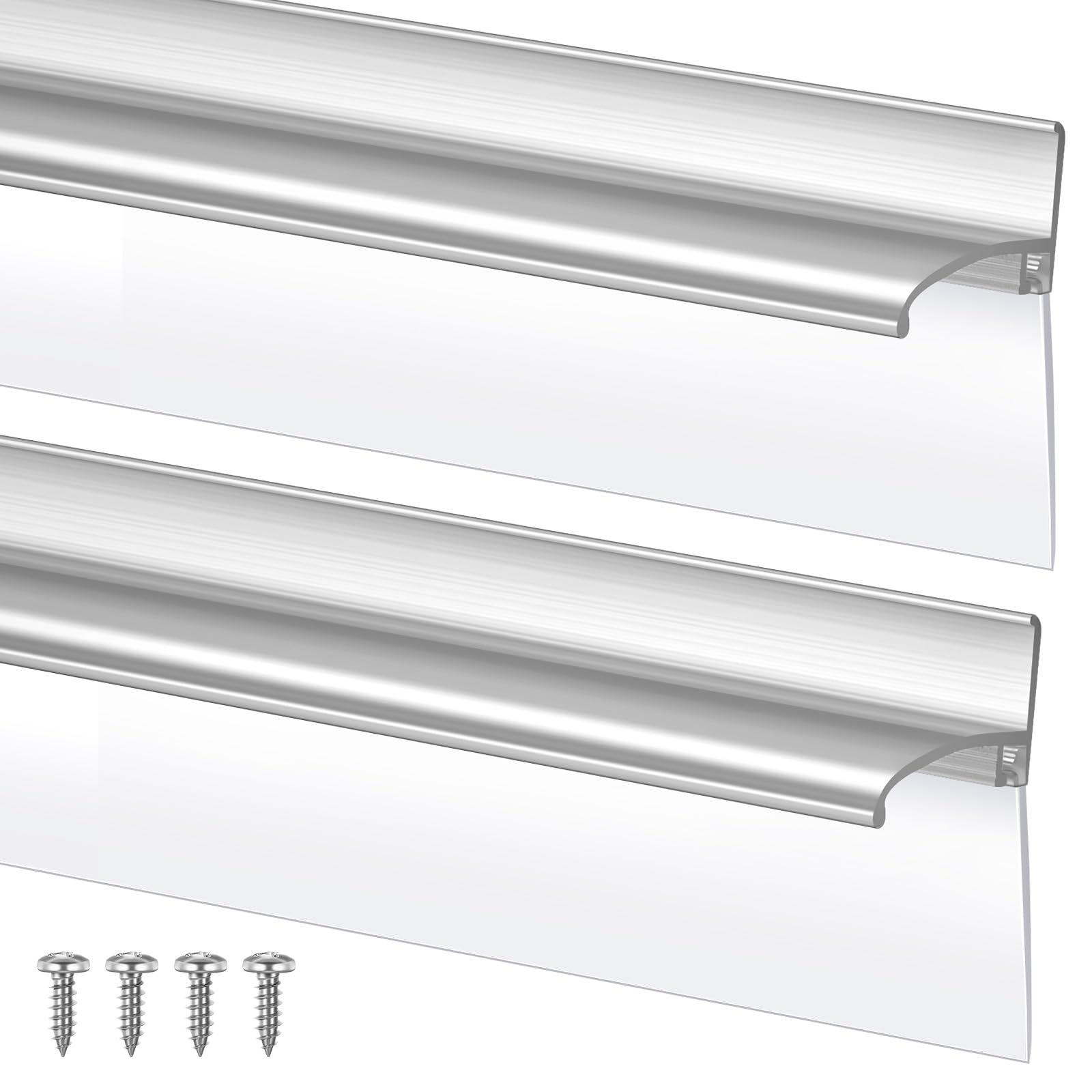 Hicarer 2 Pcs 30'' Shower Door Bottom Seal for Chrome Framed Door, Silver