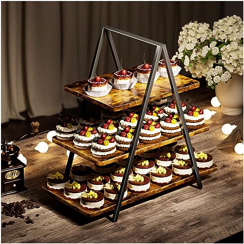 Recopilación de Exhibidor de cupcakes - solo los mejores. 45 HOYRR Base para Cupcakes Pastel de LED 3 Niveles, Soporte Porta Cupcakes, Base para Mesa Torre de Postres Dulces, Adecuado Bodas, Fiestas Cumpleaños, Reuniones Familiares. (43 *...