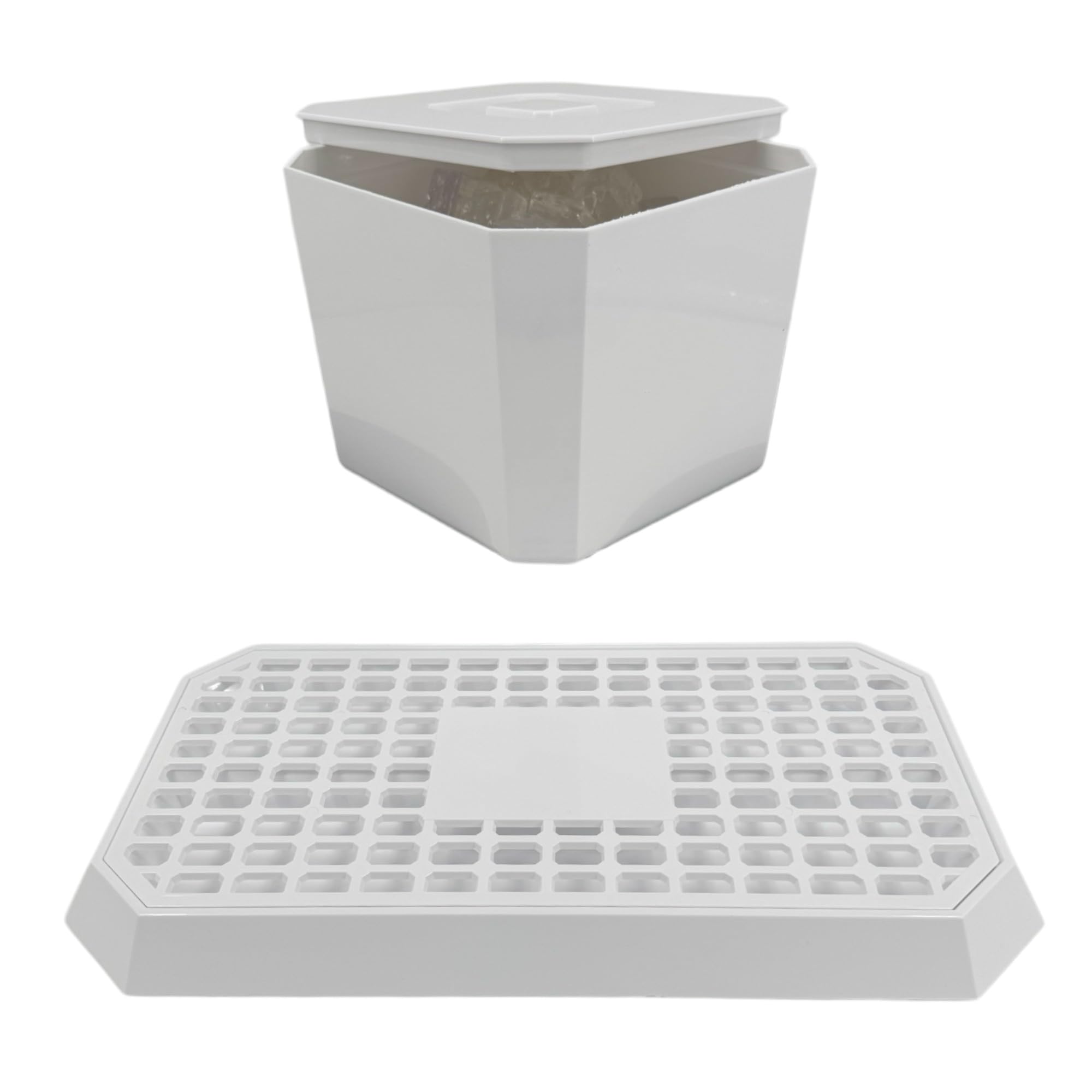 Chabrias Ltd White Uni Bar Rectangular Plastic Drip Tray & Ice Bucket Essential For Nightclub Pub Restaurant Made in England