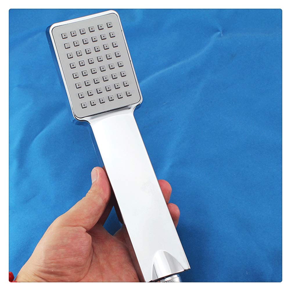 Alcachofa de ducha cuadrada de mano, chapado en ABS de una sola función, diseño moderno, ahorro de agua, fácil de instalar, perfecto para mejorar el baño, rociador de ducha de alta presión
