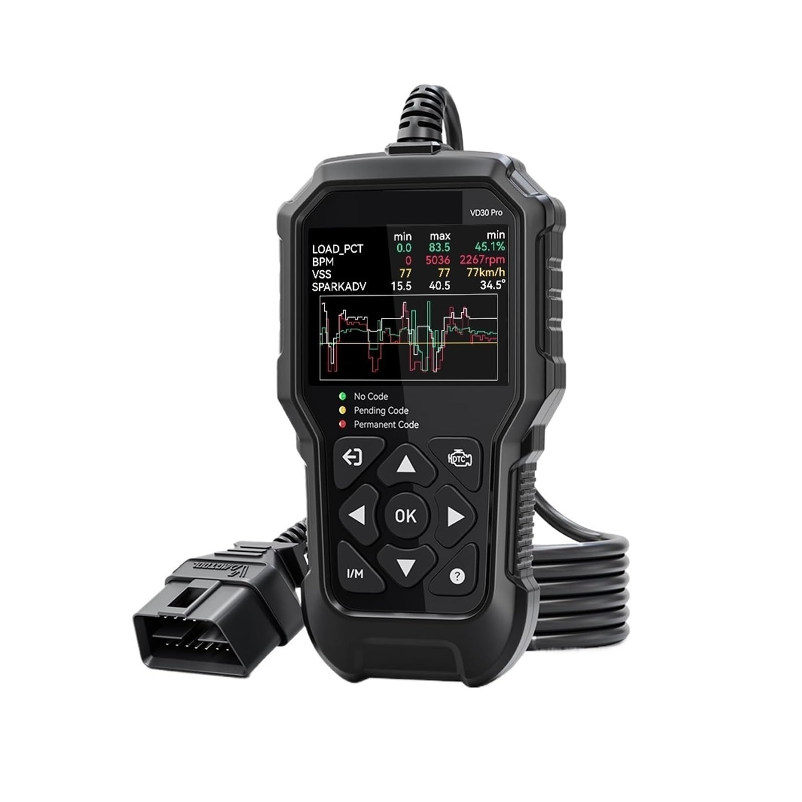 Strumenti diagnostici for scanner VD30 OBD2 for automobili e camion Lettore di codici for auto con dati in tempo reale