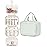 Narwey Striped Hanging Toiletry Bag for Women Travel Makeup Bag Organizer Toiletries Bag for Travel Size Essentials Accessories Cosmetics (Mint Green Stripe (Medium))