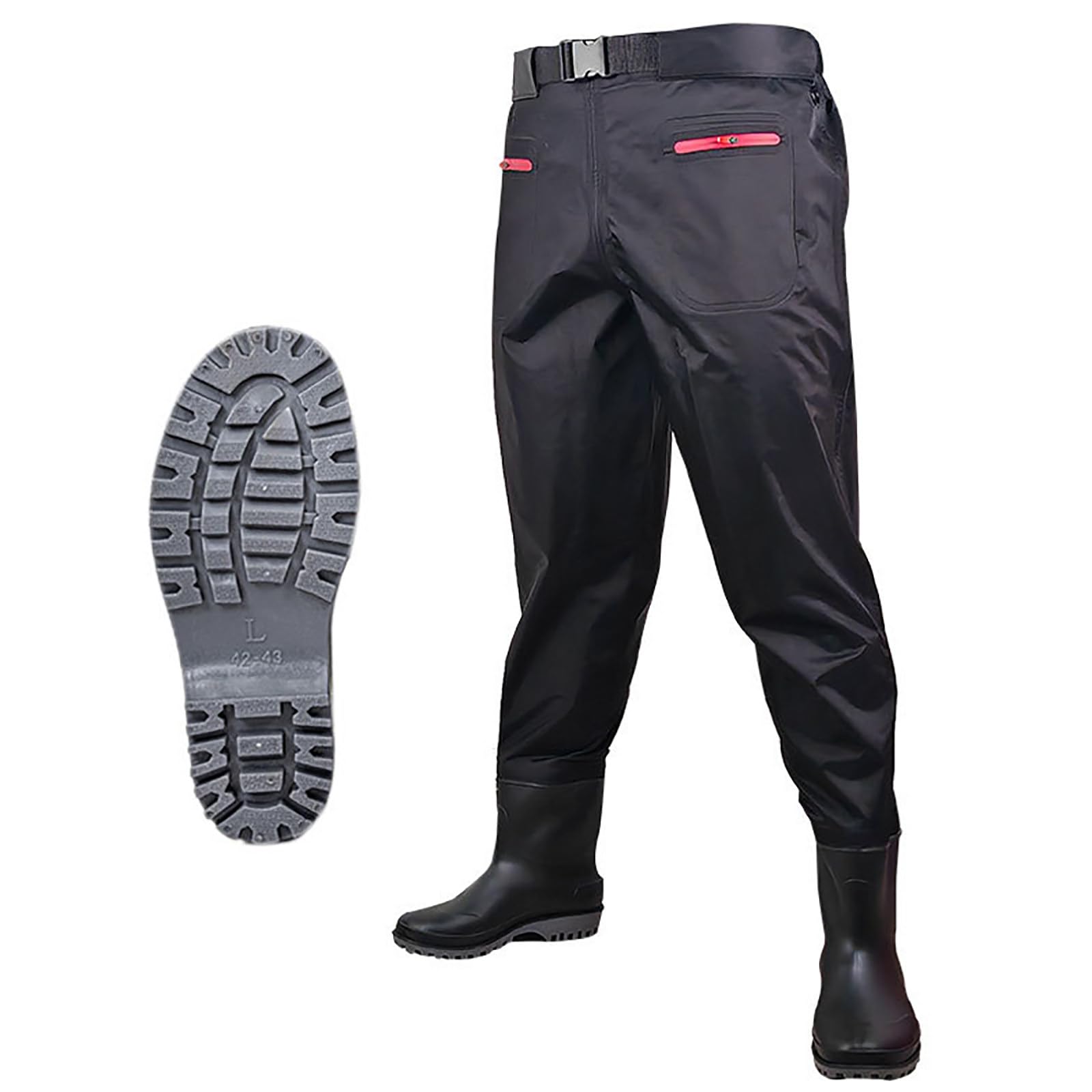 Vadeadores de Pesca Impermeables para Hombres, Pantalones de Vadeo hasta la Cintura con Botas Transpirables, D-42