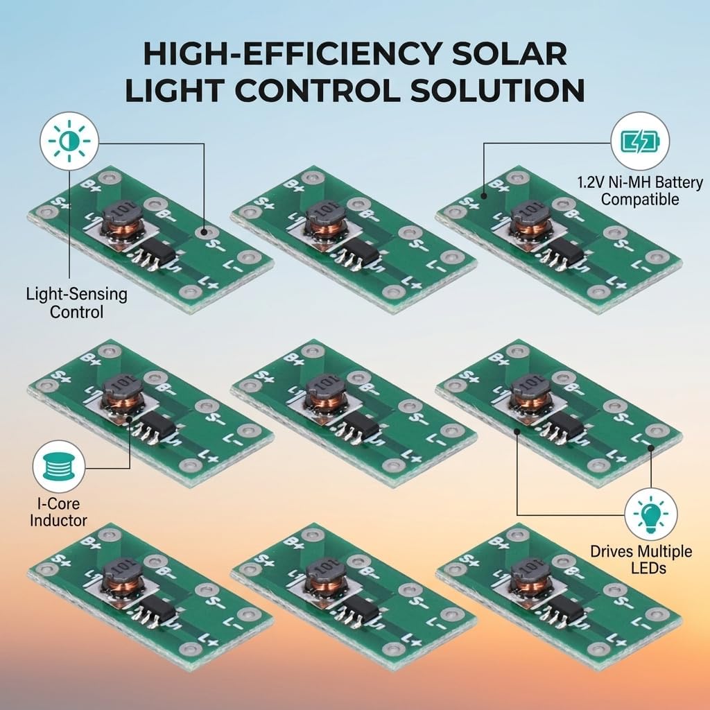 10pcs Solar Charge Control Board, 30mA Solar Controller Board Module for Home Solar Landscape Lights