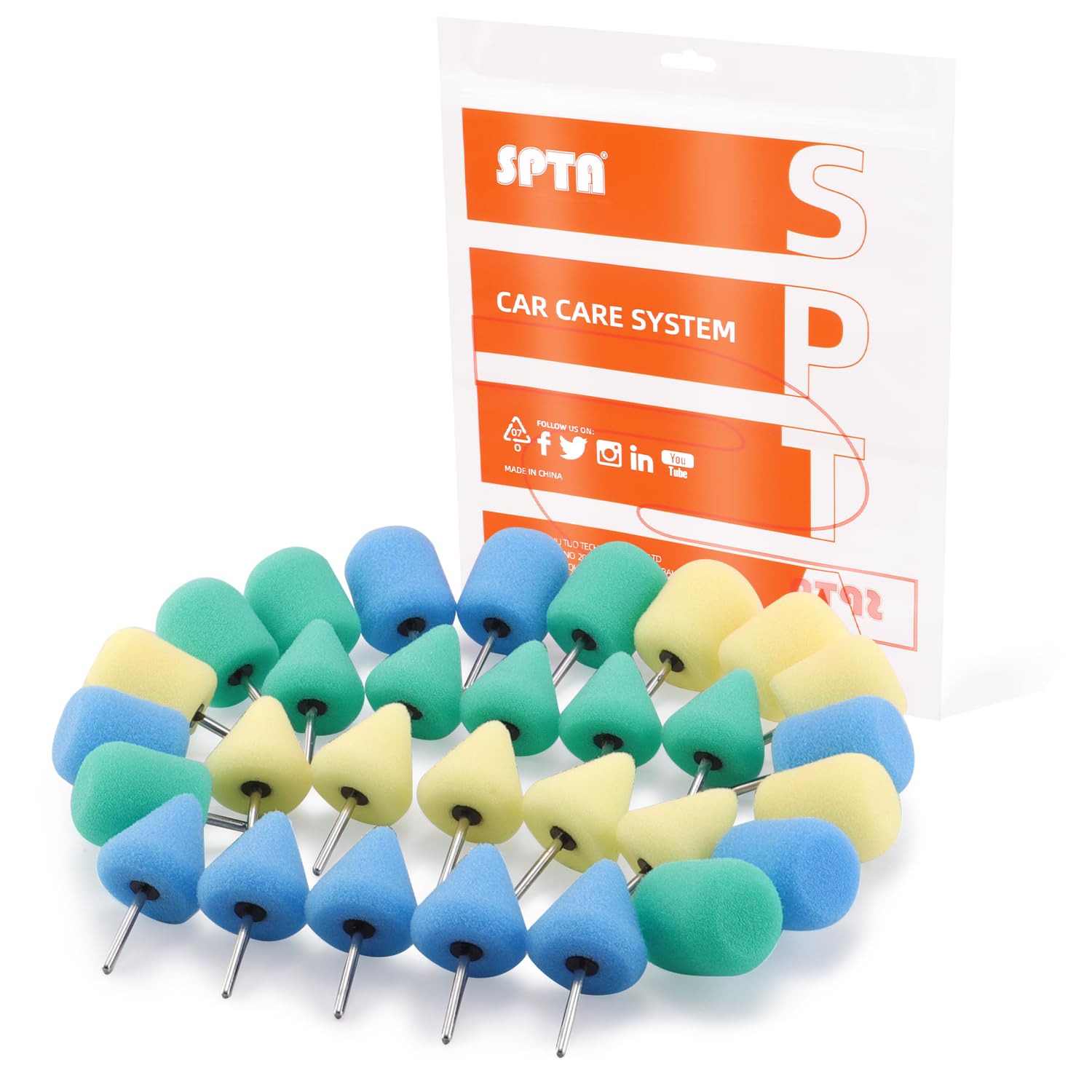 Lot de 30 Mini tampons de Polissage pour Outils rotatifs, perceuse électrique sans Fil, Outil de Polissage pour Petites Zones étroites, Polissage, Cirage et Vernis d'étanchéité – MNPC30