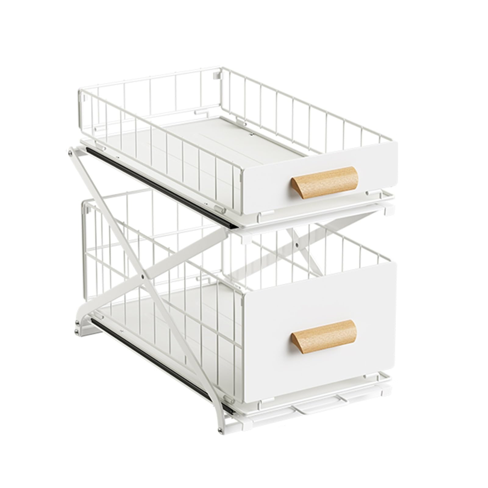 Spülschrank Organizer Untertisch-Organizer, 2-stufiger Untertisch-Organizer für Küchen- und Badezimmerspülen und ausziehbares Regal für Küchen- und Badezimmer(Size:S)