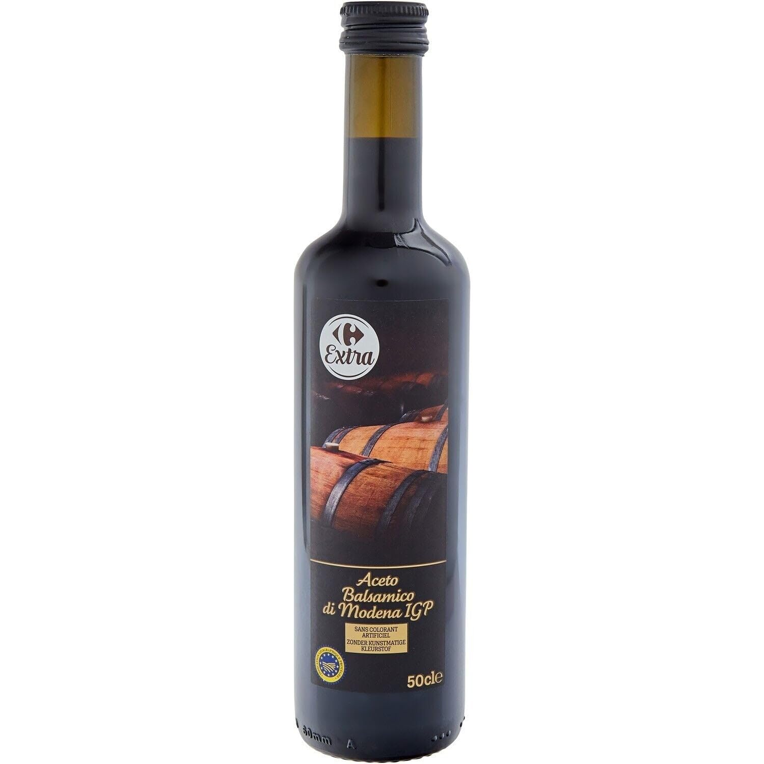 CARREFOUR EXTRA Vinaigre Balsamique de Modène IGP 50 cL - Authentique élaboration italienne sans colorant artificiel, bouteille verre - Lot de 4