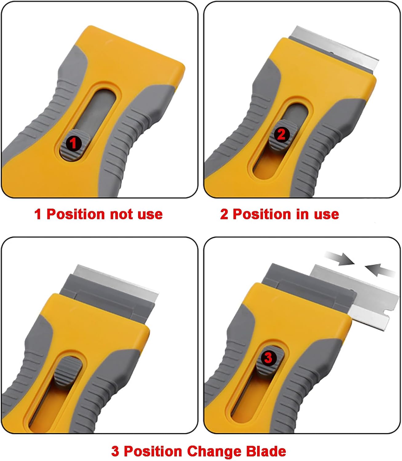 Razor Blade Scraper, Scraper Tool with 2 Pack Scrapers 20PCS Plastic Blades and 10PCS Metal Blades for Cleaning and Removing