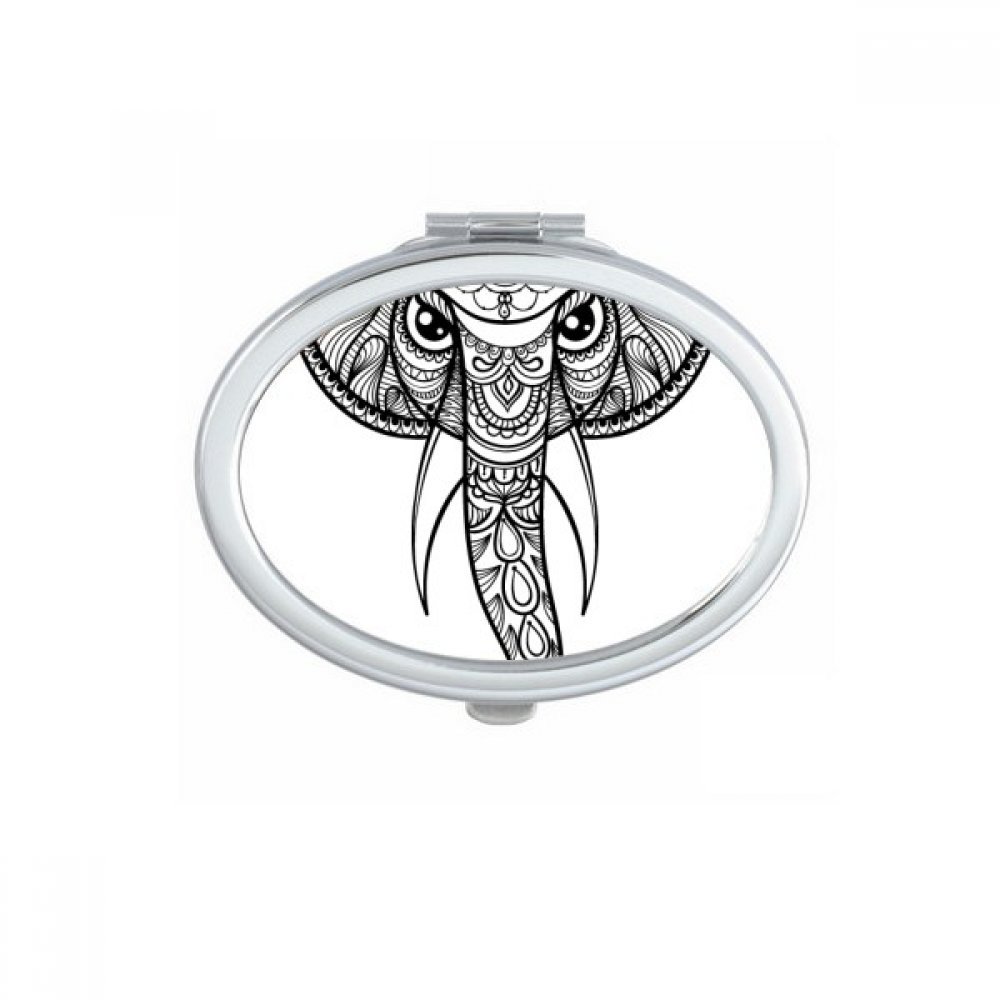 Miroir compact ovale avec peinture de chien mignon pour retouches