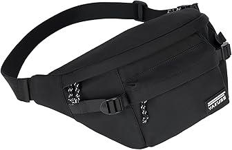 Yakuss Large Capacity Bumbag with Big & Multiple Compartments, Waist Bag & Crossbody Fanny Pack for Men & Women (Black, S)