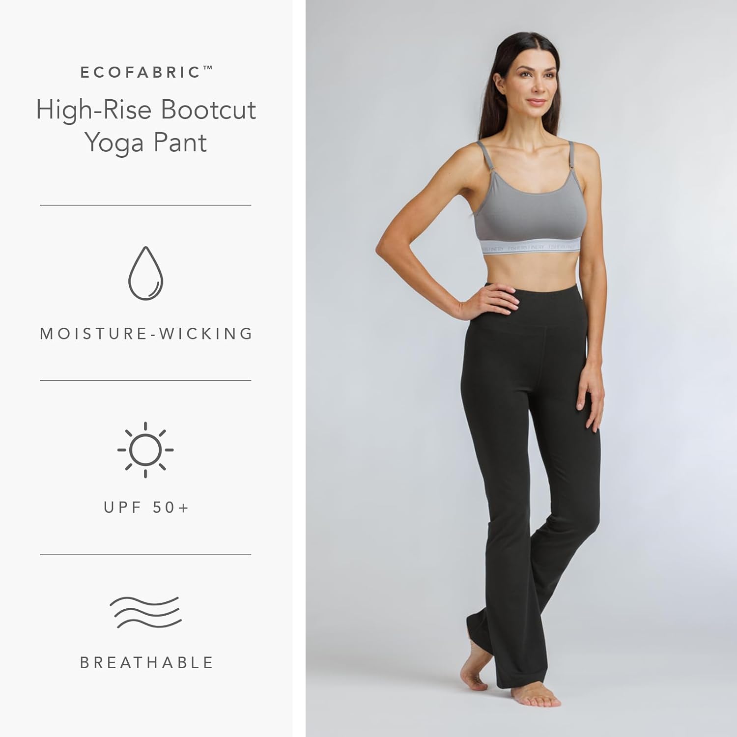 Fishers Finery Women's Ecofabric High Waisted Bootcut Yoga Pants, Comfy Athletic Leggings - Image 3