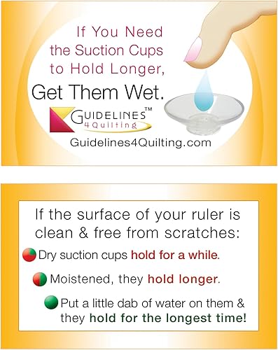 Miniatura 7 de Guidelines4quilting - Conector/mango de regla de edredón para reglas y plantillas - Pestañas de alineación y borde de labio para una alineación
