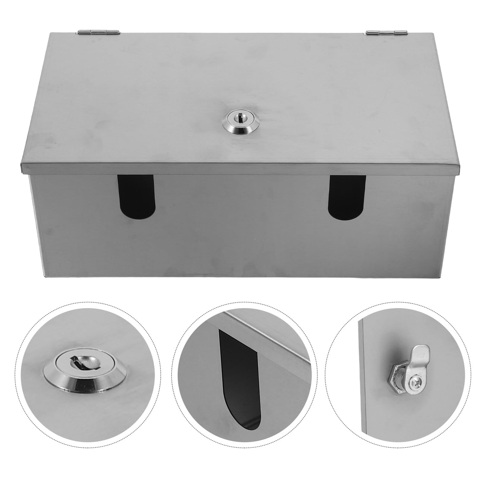 Sosoport Caja de Bloqueo para Tomacorriente Exterior de Acero Inoxidable Grande Cerradura Tapa Protectora Resistente Intemperie para Enchufes Espacios Públicos y Exteriores