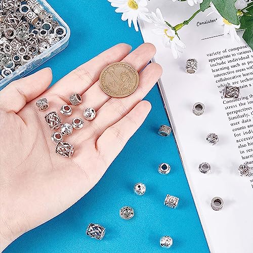 NBEADS 120 Pcs 6 Styles Tibetan Style Alloy Beads - Image 3