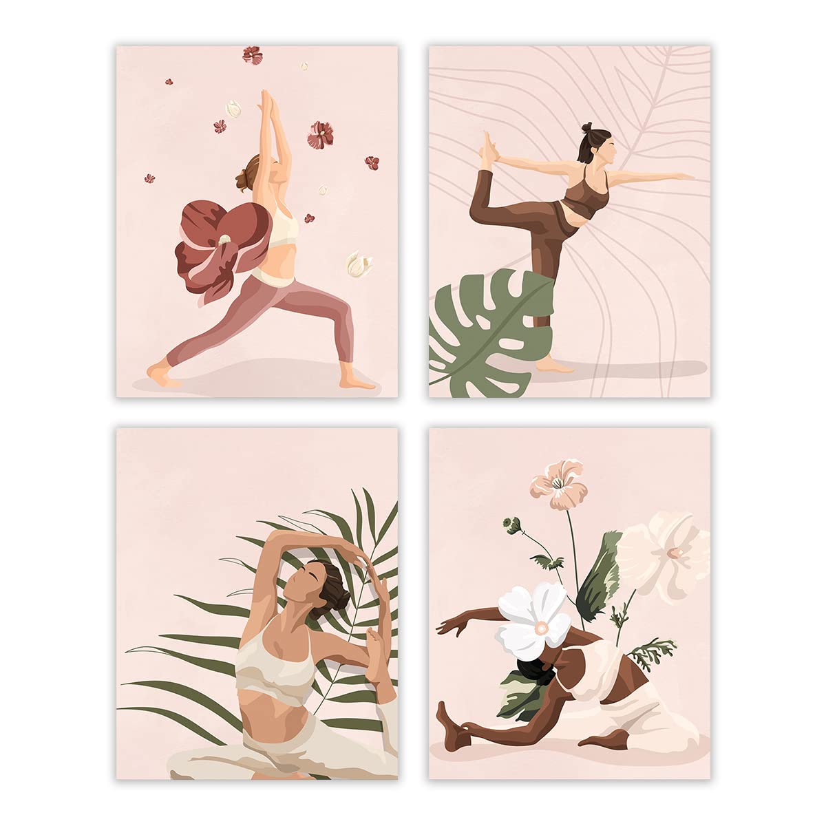 Amazon.com: Zen Meditation Yoga Poses Wall Art Print: Set of 4