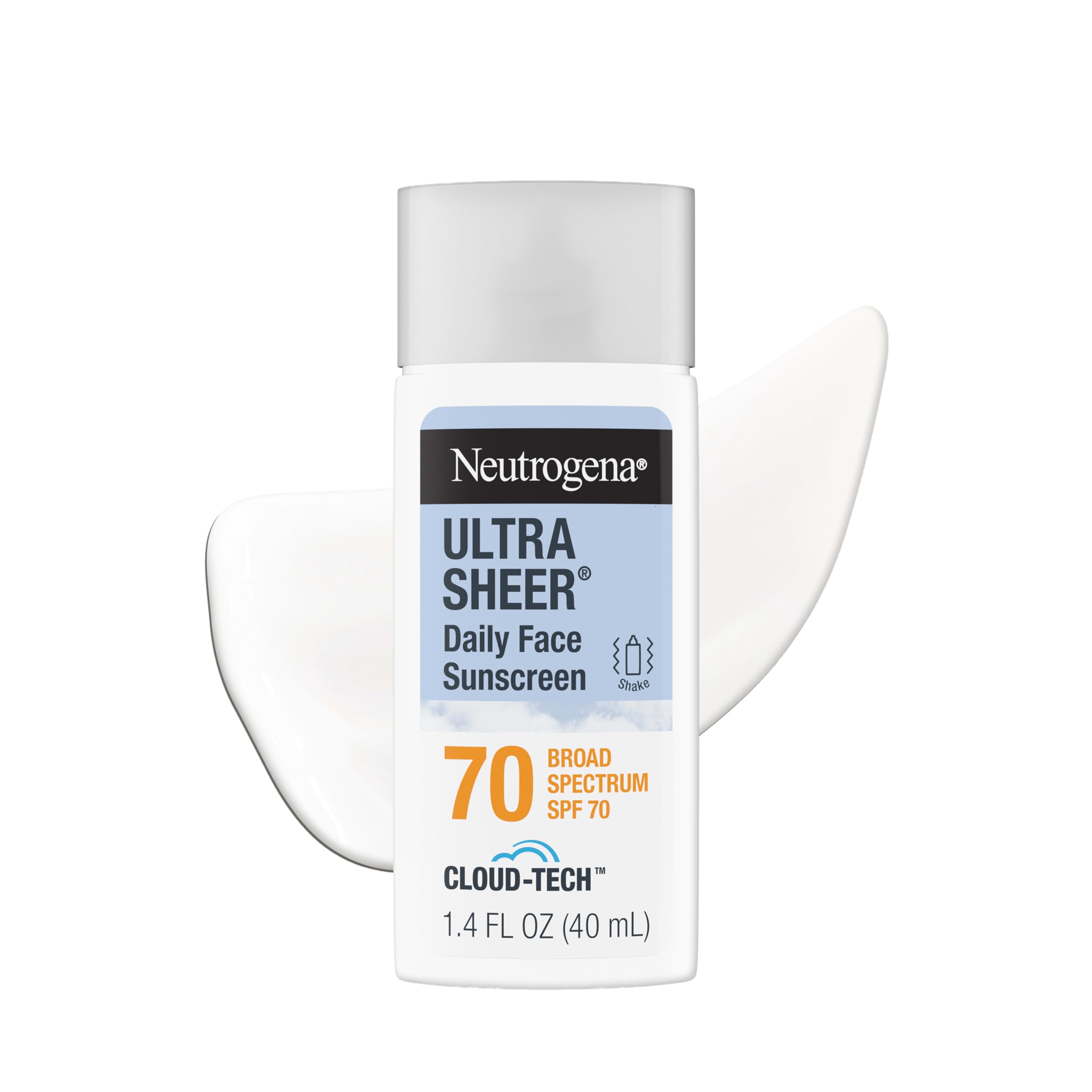 Neutrogena Ultra Sheer Daily Face Sunscreen SPF 70 with BEMT, 1.4 Fl. Oz