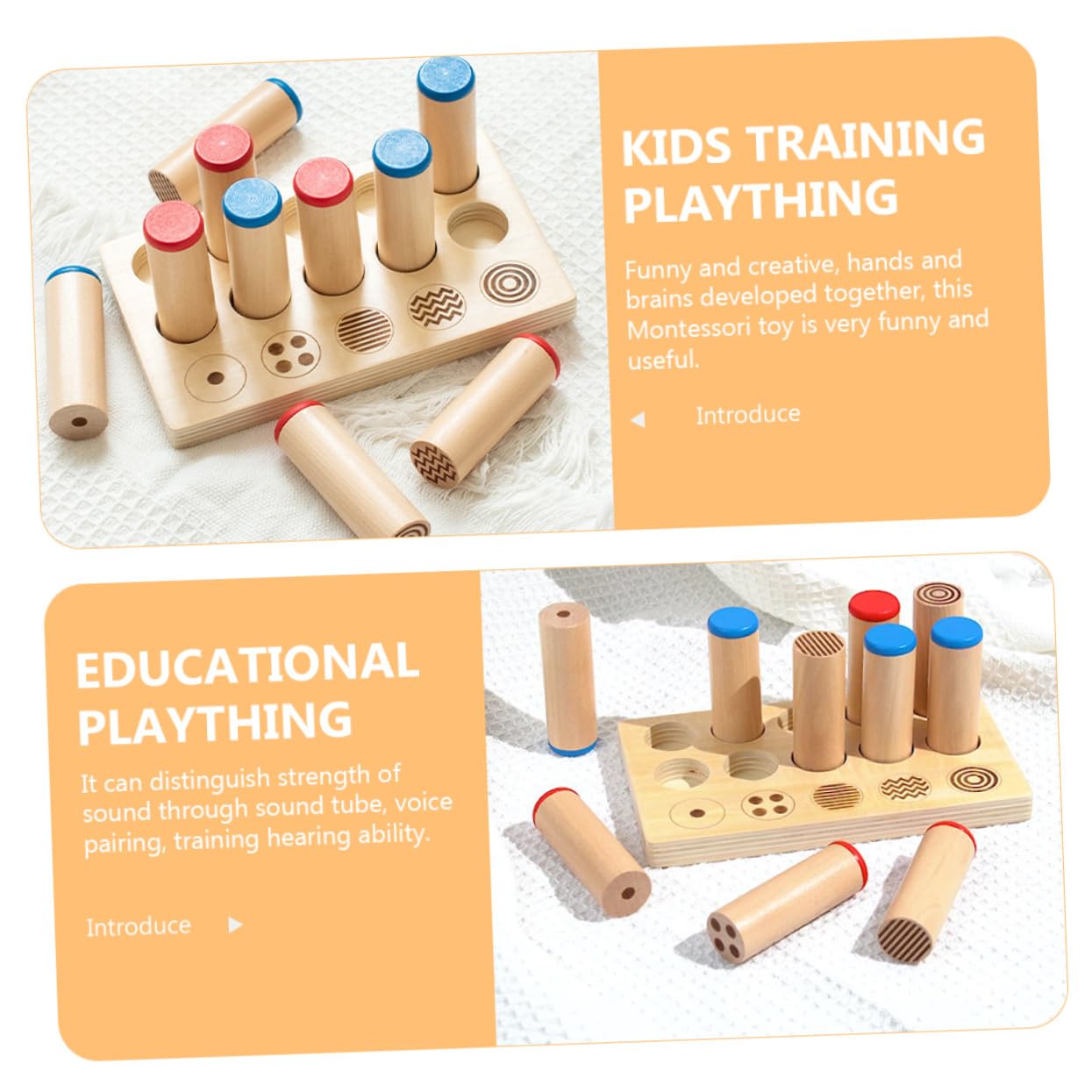 SUPVOX Cilindros de Sonido Educativos de Madera 1 Juego para Niños