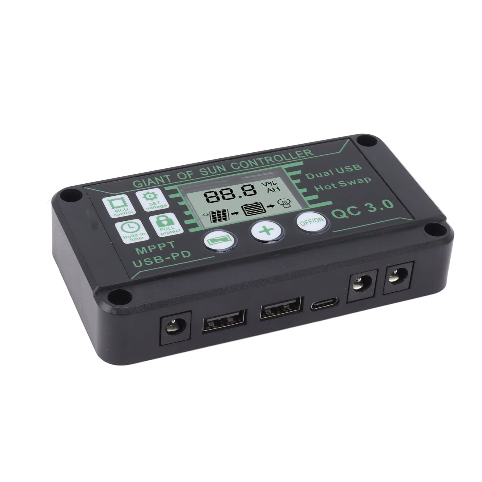 Jiawu Contrôleur de Charge Solaire MPPT, Mise au Point Automatique 12 V 24 V 10 A 20 A 30 , Régulateur Solaire pour Camping-car, Remorques, Bateaux avec Protection Intelligente, Matériau ABS à Haute