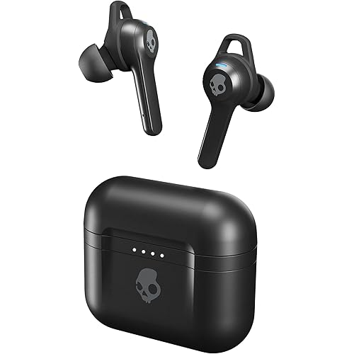 Skullcandy Indy Fuel In-Ear Wireless Earbuds, Wireless Charging, 30 Hr Battery, Microphone, Works with iPhone Android and Bluetooth Devices - Black