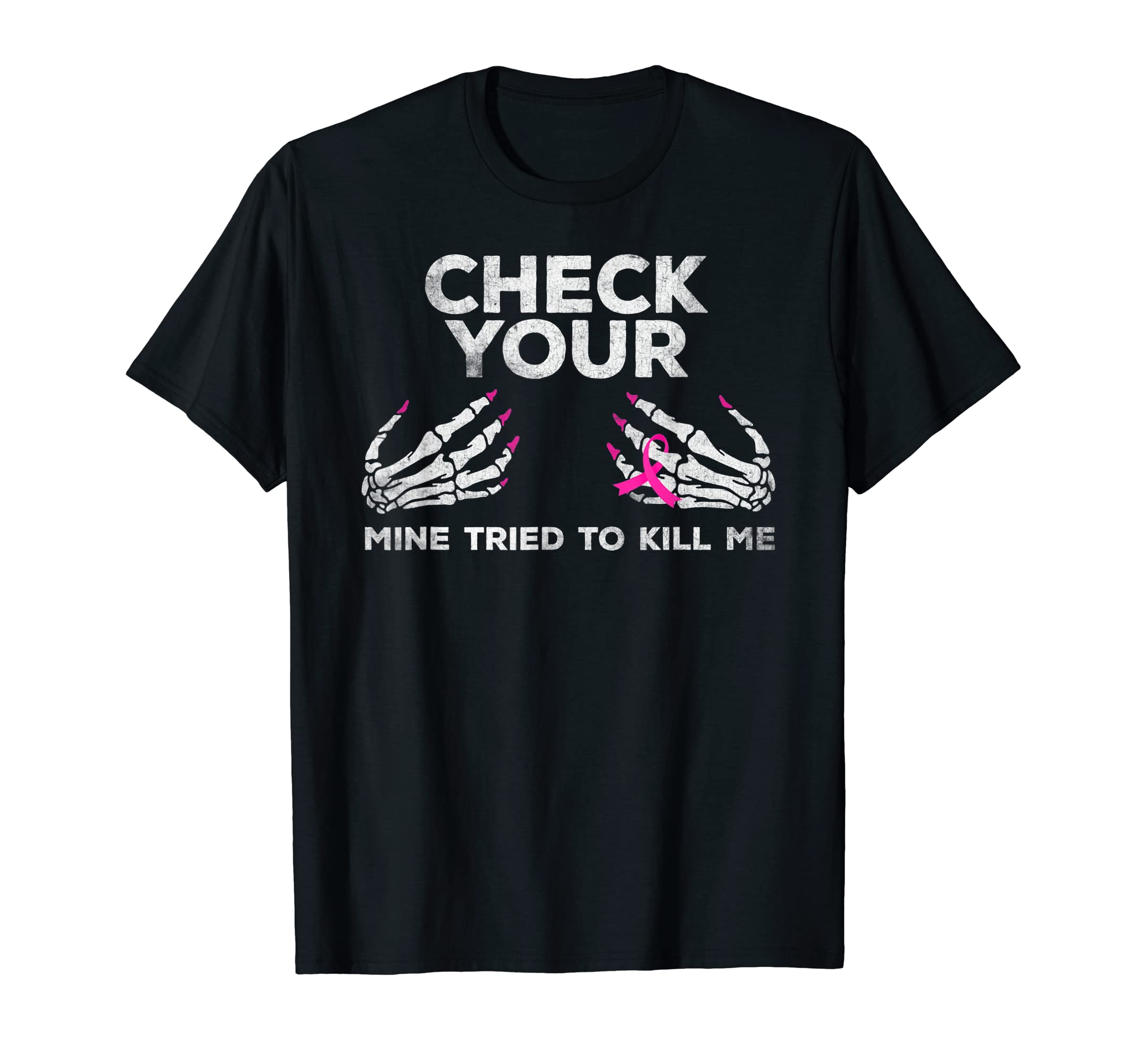 Check Your Boo Bees Mine Tried To Kill Me ShirtCheck Your Boo Bees Tshirt Breast Cancer Awareness Ribbon T-Shirt