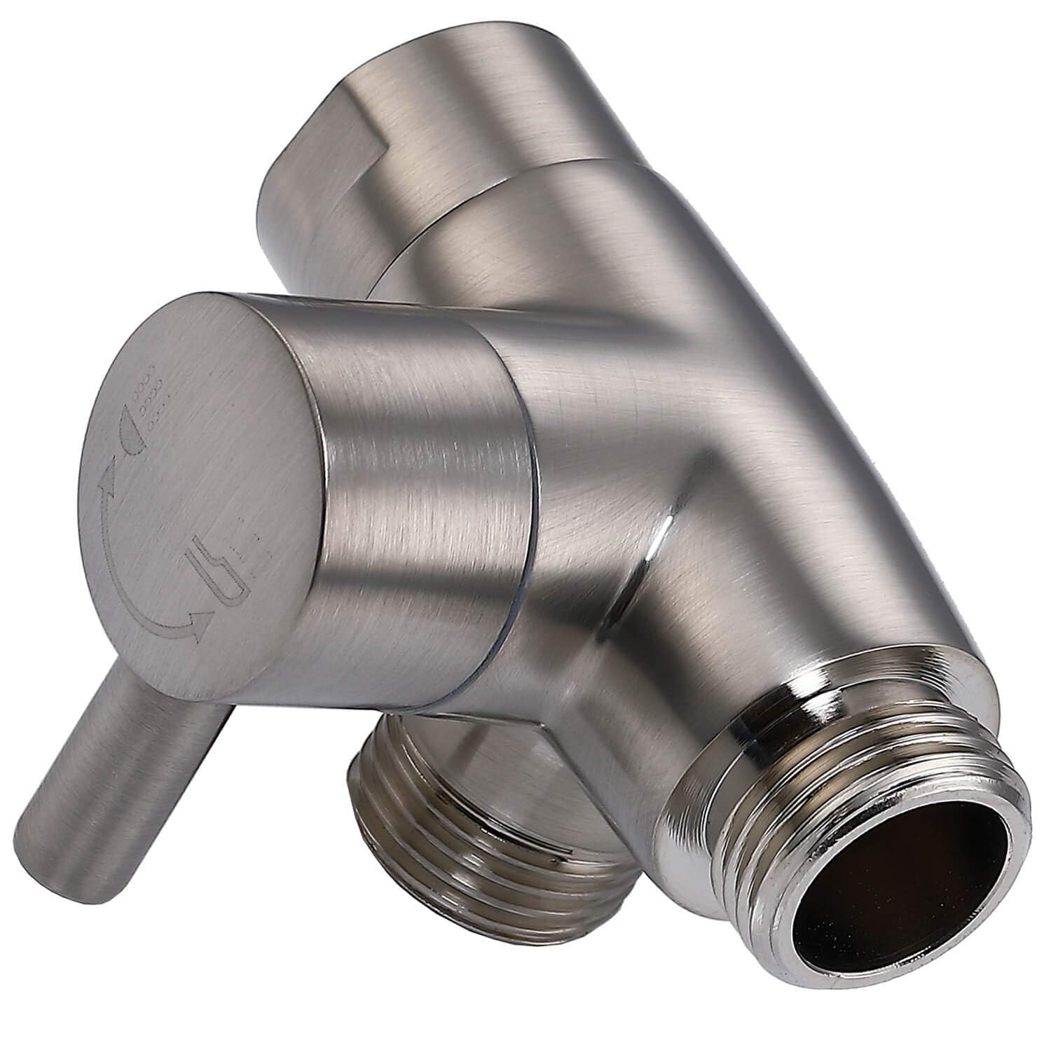 G-Promise Solid Metal Shower Arm Diverter for Hand Held Showerhead and Fixed Spray Head, G 1/2 3-Way Bathroom Universal Diverter System Replacement Part (Brushed Nickel)